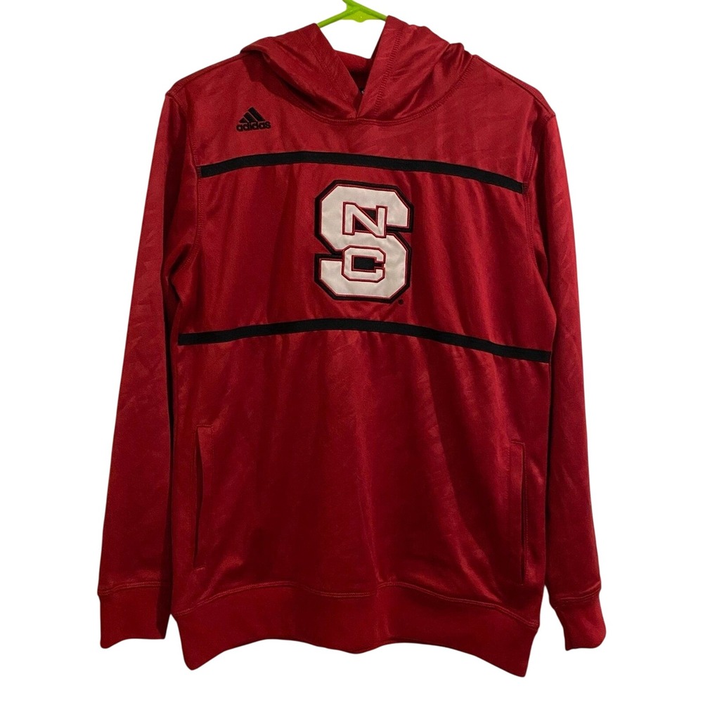 Adidas NC State Wolfpack Pullover Hoodie Red Embroidered Boys Teen Large‎ 14/16